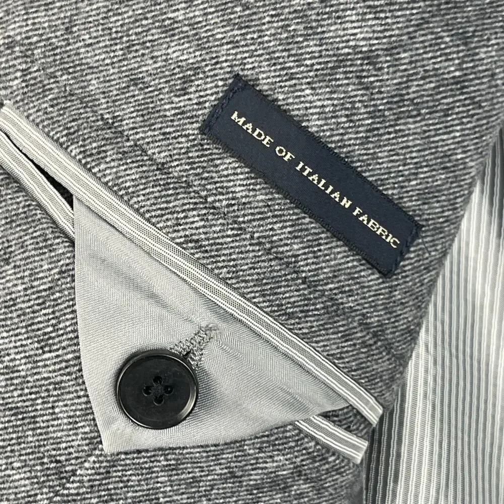 Banana‎ Republic Twill Blazer Mens 38R Gray Tailored Elbow Patch Italian Cotton